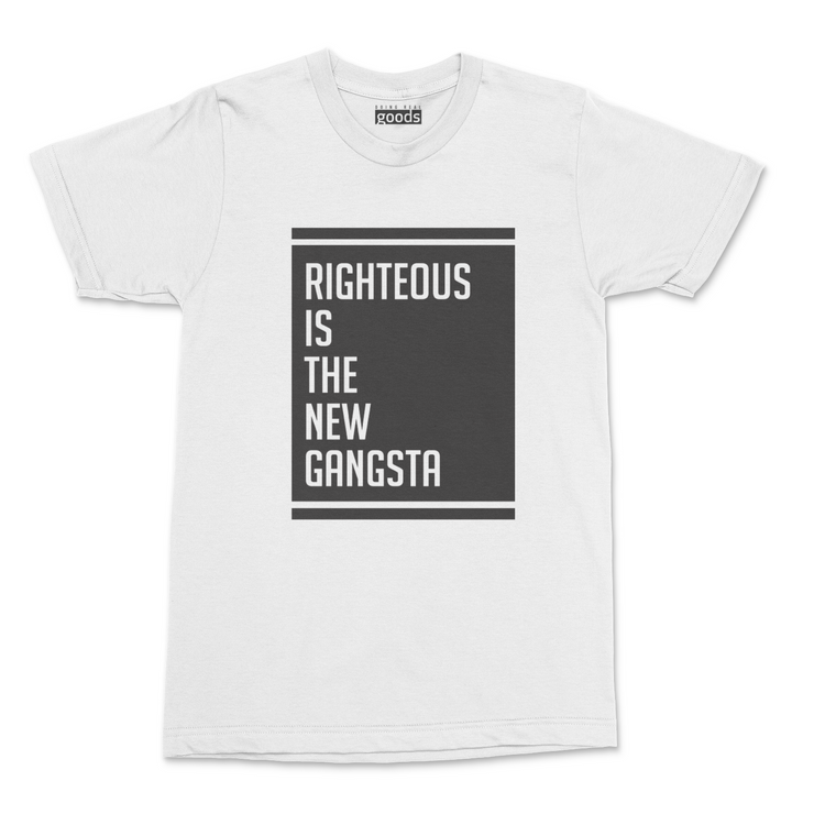 RIGHTEOUS IS THE NEW GANGSTA Blk/White Short Sleeve Shirt